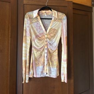 Sheer long sleeve top